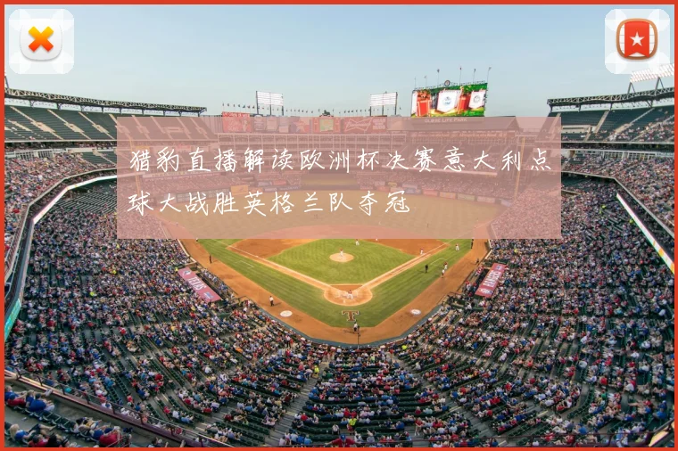 猎豹直播解读欧洲杯决赛意大利点球大战胜英格兰队夺冠